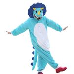 Lifeye Adult Triceratops Pajamas Animal Cosplay Costume, Blue, Small