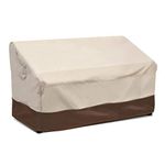 Vailge 2-Seater Heavy Duty Patio Deep Bench Loveseat Cover,100% Waterproof Outdoor Deep Sofa Cover, Lawn Patio Furniture Covers with Air Vent, Medium (Deep), Beige & Brown