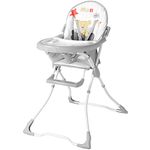 LIVINGbasics Eat & Grow Convertible Baby High Chair, with 5 Point Safety Belt, 2 Removable Tray, Simple Fold Highchair