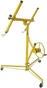 cerbordy 16 FT Drywall Lift Panel Rolling Hoist Jack Lifter Sheetrock, Drywall Lifting Construction Tools Caster Wheel with Adjustable Telescopic Arm, 16', Yellow