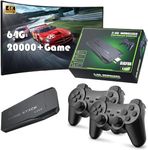 Wireless Retro Game Console, Retro Game Stick, Plug and Play Video Game Stick Built in 10000+ Games, 4K HDMI Output, 9 Classic Emulators, with 2.4G Wireless 2 Controllers(64G)