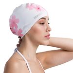COPOZZ Swimming Cap Women, Adult Swim Cap for Hair and Ear Protection, Silicone Long Hair Swimming Cap for Women, which Keeps Hair Dry