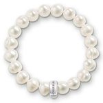 Thomas Sabo Women Charm Bracelet Freshwater Pearl Charm Club 925 Sterling Silver X0041-082-14-M