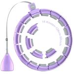 Sonkoloro Smart Weighted Hula Ring Hoops for Adults Weight Loss, Quiet Infinity Hoop with Ball, Fitness Hoop Plus Size 128CM, Silent Hoola Hoop with 18 Adjustable Links, Purple 3