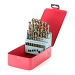 M35 5% Cobalt Metric Drill Bits Set (1mm-13mm/25pcs), Straight Shank Jobber Drill Bits, Metal HSS Twist Drill Bits for Stainless Steel Hard Metal and Cast Iron