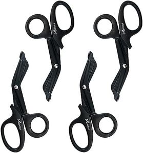 MEDVICE 4 Pack Medical Scissors, EMT and Trauma Shears - 7.5 inch, Blunt Tip, Fluoride Coated, Non-Stick Blades, Autoclavable to 290 F/143 C, Rust Free (Black)