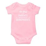 Witty Fashions The Best Parents Get Promoted to Grandparents - Funny Announcement - Infant Baby Bodysuit (Pink, 3 Months)