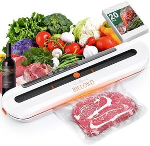 Vacuum Sealer Machine, Billord Food Vacuum Sealer, Automatic Food Sealer Machine, Smart Food Packer Equipped with Vacuum Bags and Starter Kit for Food Preservation (White).