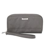 Travelon RFID Blocking Double Zip Wallet, Smoke, 7.5 x 4 x 1.5, Travelon RFID Blocking Double Zip Wallet