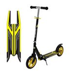 Wembley Kick Scooter for Kids | 2 Wheels Steel Frame Foldable and 3 Adjustable Height | Skating Cycle for Kids 6-12 to 14 Years Boys Girls - Yellow BIS Certified - Capacity 50kg