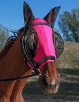 HackFond Horse Fly Mask with Ears, UV Protection Mask for Horses, Elasticity Mask with Big Mesh Eye Covers, Snug Fitting Comfortable Breathable Lightweight Hot Pink Cob