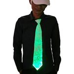 Light Up Tie 7 Colors LED Novelty Necktie, USB Recharging Luminous Party Ties Christmas Costume Accessory for Christmas Rave Party Burning Man Father’s Day