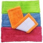 DreamColor Pack of 4 Mop Head Replacement Pad Microfiber Cleaning Pads Mop Dust Pad Washable 42x12 cm