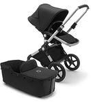 Bugaboo Lynx Pushchair - Lightweight, Compact Foldable Stroller for Newborns and Toddlers, with Front Suspension, one-Hand fold, self-Stand, Sun Canopy, in Aluminium with Black Fabric