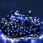 Quntis Christmas Lights Outdoor Battery Powered, 40m 300 Led Blue String Fairy Lights Decoration IP44 Waterproof with Timer 8 Modes for Garden Outside Indoor Home Xmas Tree Stairs Wall Party Birthday