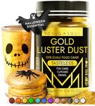 MONÉGASQUE Gold Luster Dust Edible Glitter for Drinks 15g – Gold Luster Dust for Halloween Cake Decorations - Edible Gold Glitter for Dessert - Gold Dust Powder Edible Glitter Spray - Gold Sprinkles