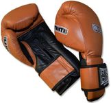 Ring to Cage 20oz, 22oz, 24oz Deluxe MiM-Foam Sparring Gloves - Safety Strap Boxing Training Gloves, for Boxing, MMA, Muay Thai, Kickboxing (18oz, Tan/Black)