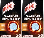 Harpic Power Plus Deep Cleaning Toilet Tablets, Original Scent, Pack 1 x 6 Tablets, Deep Clean Without Scrubbing, Removes 100% Limescale, Toilet Cleaner (Pack of 2)