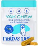 Native Pet Yaks Chews - Long-Lasting Yak Cheese Himalayan Dog Chews - All Natural Dental Chews for Dogs Made with Yak Cheese for Aggressive Chewers - 10 Yak Chews for Extra Large Dogs