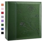 Artmag Photo Album 4x6 400 Pockets, Leather Cover Photo Albums Holds 400 Vertical Pictures for Family Anniversary Baby (Dark Green)