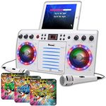 Beatbox Karaoke Machine CDG/CD+G. Built in Disco Lights. Includes 600 Song Family Party Hits Pack & 2 Microphones