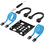 SABRENT Dual 2.5" HDD SSD to 3.5" mounting frame, Internal hard disk mounting kit adapter, removable frame bracket kit, [including 2 SATA data cables, and 2 power Splitter cables] (BK-HDCC)