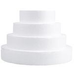 Hedume Set of 4 Round Foam Cake Dummy, 4 Sizes Cake Foam Dummies, 6-12 Inches Foam Cake Dummy for Decorating and Wedding Display