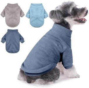 GYALAPERI Dog Sweater, 3 Pack Dog Sweaters for Small Dogs Girl Boy, Ultra Soft Warm Puppy Clothes Dog Coat for Winter (Gray+Azure+Navy, Small)