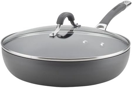 Circulon Radiance Deep Hard Anodized Nonstick Frying Pan/Skillet with Lid - 12 Inch, Gray