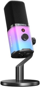 MAONO XLR/USB Gaming Microphone with Software, Dynamic PC Microphone with RGB for Streaming, Podcast, Vocal, Recording, Computer Mic with Mute Button, Gain Knob, Volume Control, Desktop Stand PD100X