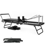 Braingain Wellness Reformer Pilates Machine | Professional Reformer pilates Board at Home | Foldable, Portable, Adjustable | Ergonomically Engineered in the UK (Cloud Grey / Midnight Black)