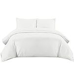 Sunshine Comforts king Size Bedding Set - 100% Soft Egyptian Cotton Quilt king Size Duvet Cover with Pillow Cases - Breathable & Anti Wrinkle 200 Thread Count kingsize Duvet Cover Set (White)