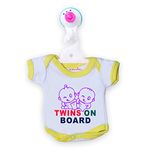 baby wish Baby on Board Car Decals Cloth Safety Sign Board with Hanger and Large Vaccum Suction Cups Removable Durable Washable Car Warning Sign Vehicles Car Sticker-Twins Newborn Baby On Board