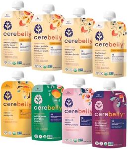 Cerebelly Organic Baby Food Pouches – 6+ Months | Clean Label Project Certified | 16 Nutrients, No Added Sugar, Non-GMO | Toddler Pouches | 4 Ounce BPA-Free Pouches | Veggies & Bone Broth Variety Pack