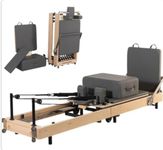 Reformer Pilates Machine Foldable Gym Fitness Equipment For Home Workout Oak Wood For Stretching Balance Yoga Exercise