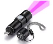 DARKBEAM UV 395nm Flashlight USB Rechargeable LED Black Light Handheld Flashlights Zoomablle Woods Lamp Ultraviolet Lights Blacklight Detector for Dog/Cat Urine, Pet Stains and Bed Bug