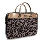 Modern Myth Lit Leopard! Cheetah Print & Metallic Rosegold Laptop Sleeve Bag For Up To 15" Laptop/Macbook