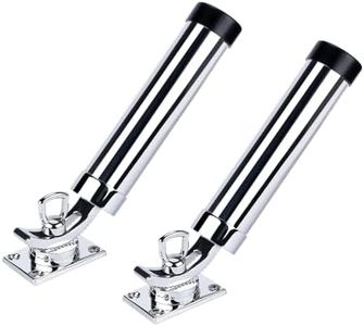 Mojiate Set of 2 Fishing Rod Holder, 360 Degree Rotation Fishing Rod Outrigger, 316 Stainless Steel Boat Fishing Rod Holder, Adjustable Fishing Pole Support for Marine Boat Yacht and More