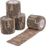 DROK 4 Roll Cloth Camo Tape, 1.97in x 14.76ft Heavy Duty Reusable Army ACU Tactical Camouflage Wrap Tape for Bat Stick Hocky Scope Gun Shooting Assorted Accessories, 4.92Yard Sport Athletic Tape