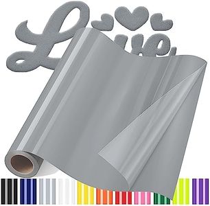 3D Puff Vinyl Heat Transfer for T-Shirts, 12" x6ft 3D Puff HTV Iron on Vinyl, 3D Puff Vinyl Heat Transfer HTV for Heat Press Clothing Grey Christmas Gifts