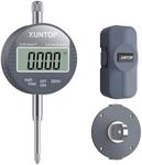 XUNTOP Digital Dial Indicator 1inch/0.0005inch LCD Display Electronic Dial Test Indicator with Rear Cover, Inch/Metric Conversion Dial Test Gauge for Lathe,3D Printer,CNC,Industrial