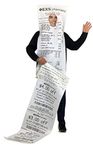 EXS-ively Long Pharmacy Receipt Costume Sale Slip Coupons Dress Up Cosplay Halloween Costumes, Adult One Size