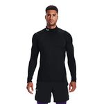 Under Armour Mens ColdGear Armour Fitted Mock, Black (001)/White, Medium