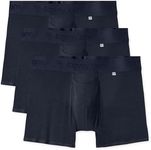 Tommy John Men’s Trunk 4” Underwear, Innovative Hammock Pouch for Enhanced Support, Silky, Soft Second Skin Fabric Mens Boxer Briefs for Comfort, 3 Pack, Dress Blues, Small