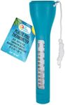 U.S. Pool Supply Plastic Pool Thermometer, Blue - Easy-to-Read Temperature Display, Measures Water Temperature Up to 120° F (50° C), Tether String - Swimming Pools, Spas, Hot Tubs, Ponds