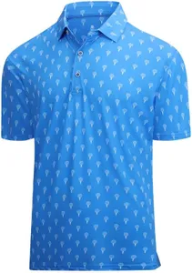 Damipow Mens Golf Shirts Dry Fit Performance Polo Short Sleeve Moisture Wicking Shirt,Golf Ball,4XL
