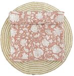 Indian Handblock Kantha Floral Printed Handmade Quilted Blanket Vintage Home Decorative KanthaThrow Blanket Kantha Bedcover Queen/King/CaliforiniaKing (Peach, California King(108X108) inches)