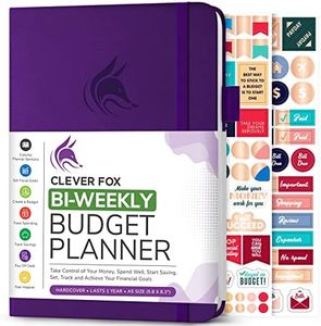 Clever Fox Bi Weekly Budget Planner – Undated Financial Organizer Book – Expense Tracker, Budgeting & Bill Notebook, A5 (Purple)