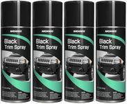 NADAMOO Automotive Black Trim Spray Paint, 4 Cans, Instantly Revives Color for Car Plastic Vinyl Rubber, Vehicle Exterior and Interior Plastic and Trim Restorer Aerosol Paint Can, Satin Finish