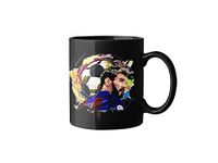 Tornado Apparels Messi Football Black Ceramic Coffee and Tea Gift Mug 350 ML 11 OZ